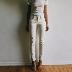 NWT Imogene + Willie James Jean Slim Straight Natural Seeded Selvedge Denim 25